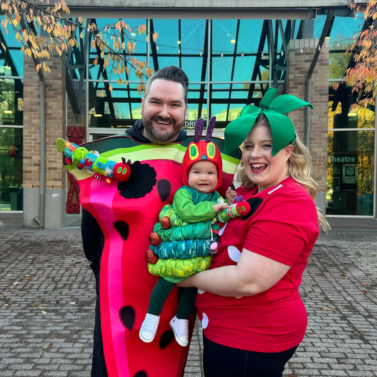 The Morrison family in costume at a community event